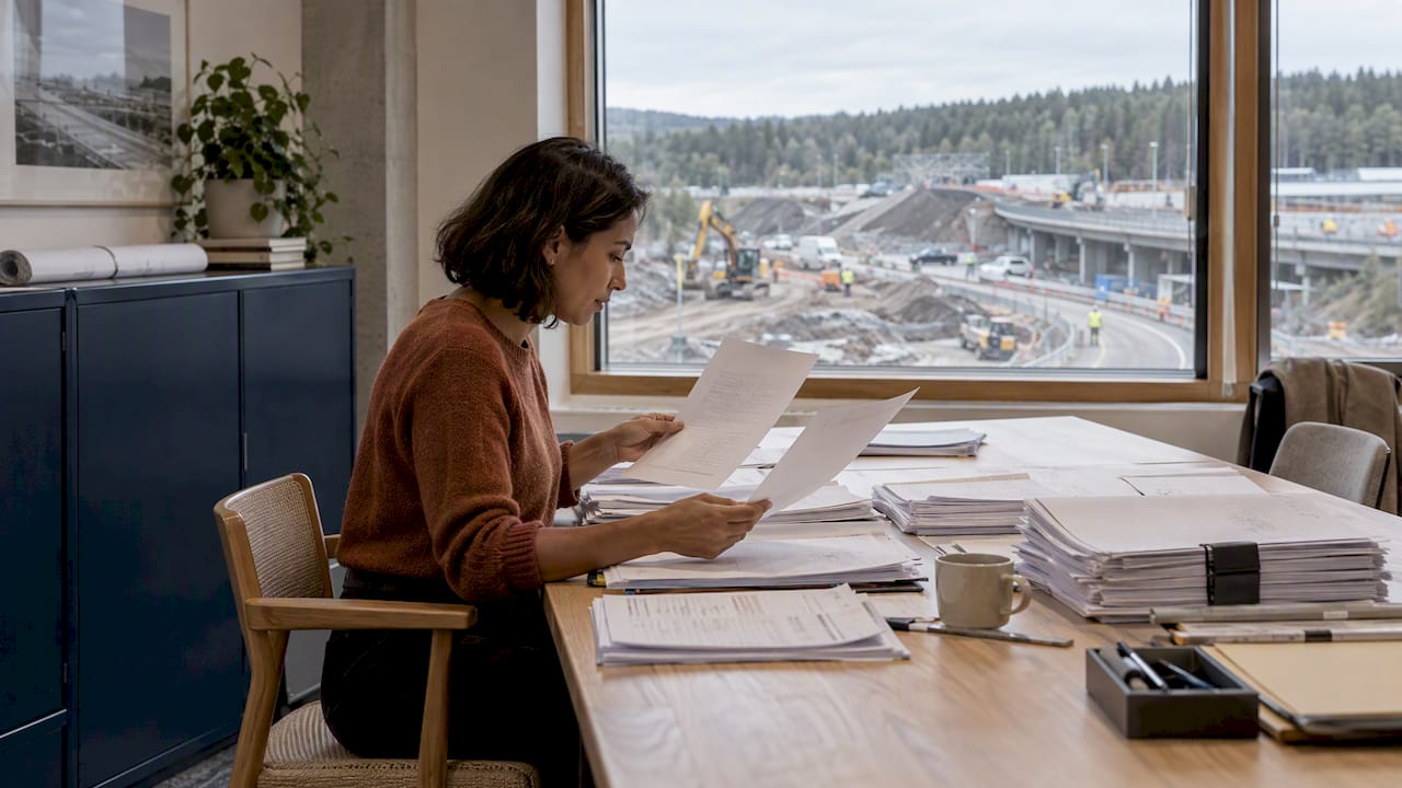 Estimator comparing construction tender packages