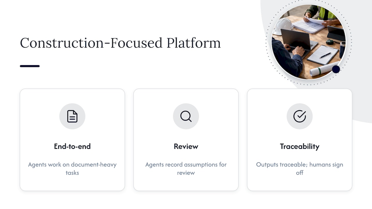Why does a construction-focused automation platform shorten the path to value? — overview diagram