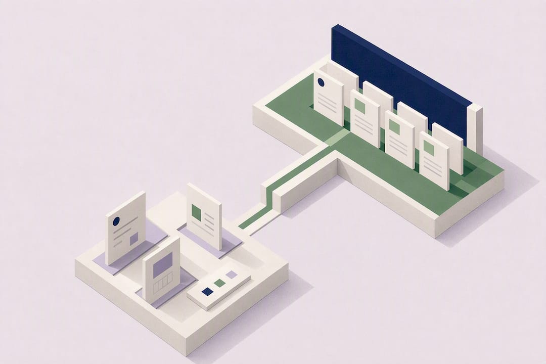 Isometric compliance workflow title card